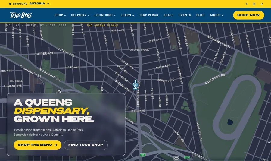 Terp Bros website, built by Bud Authority
