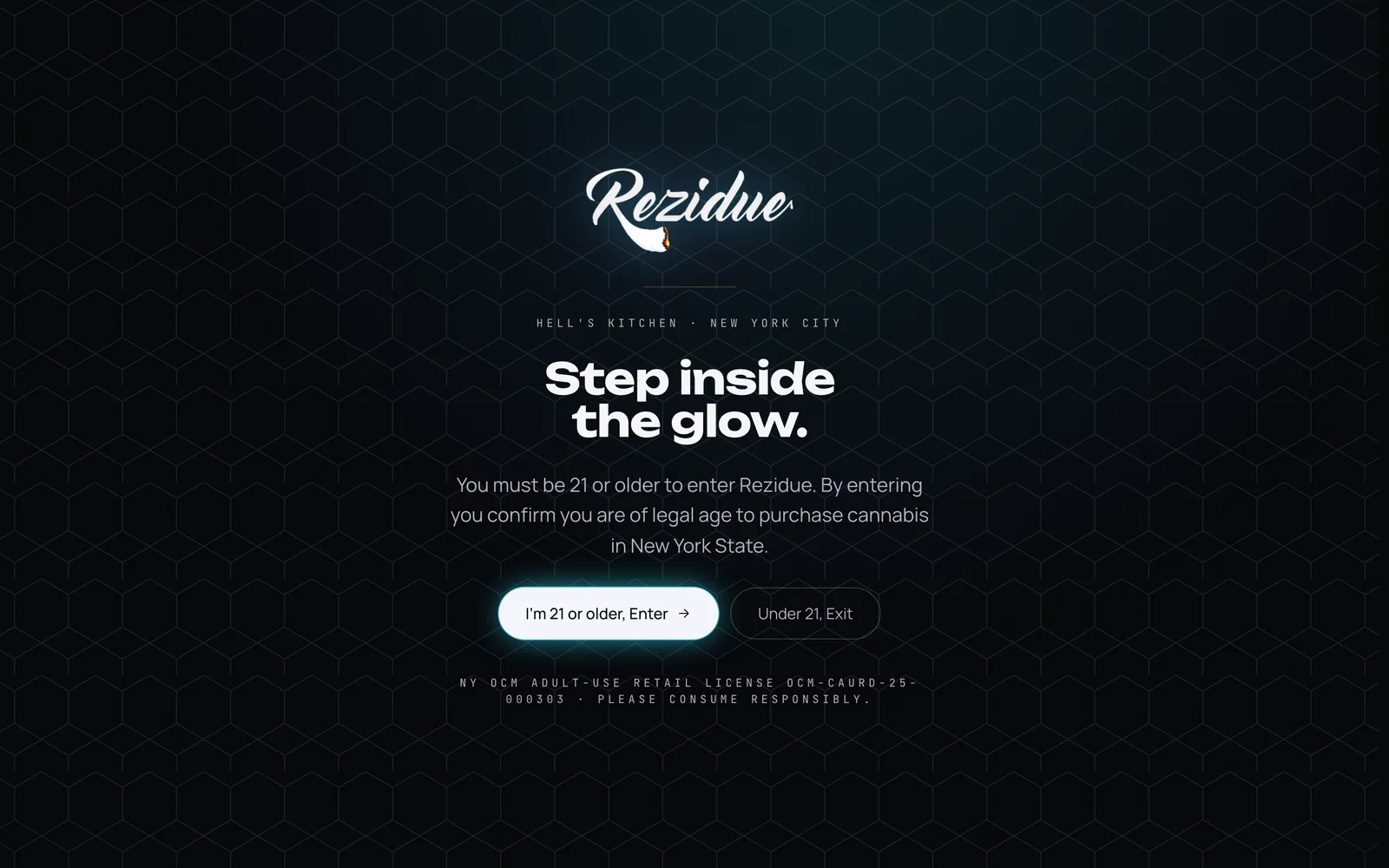 Rezidue website — Delivery and pickup — the Manhattan logistics layer