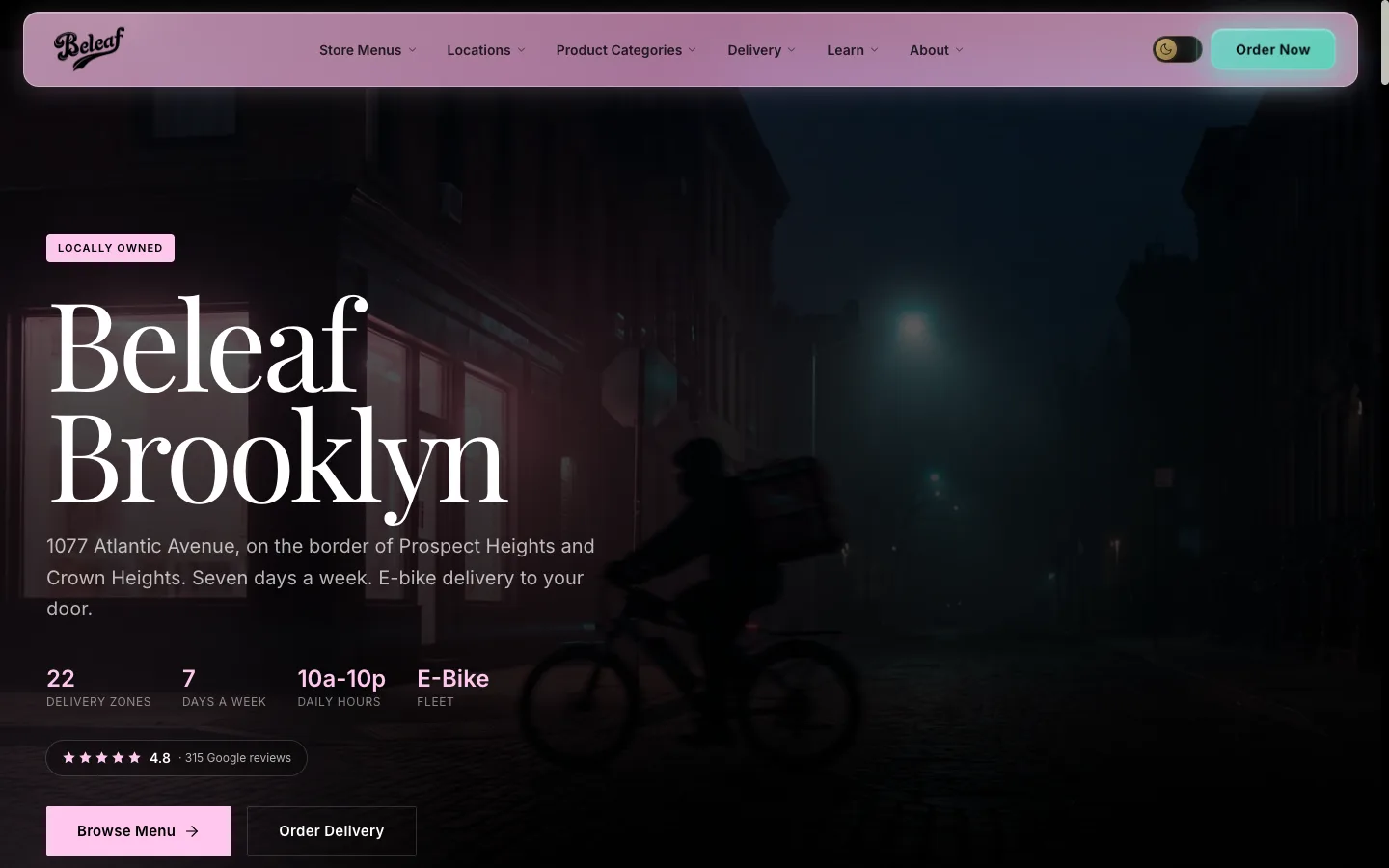 beleafny.com Brooklyn location page rendered as captured for the evidence file