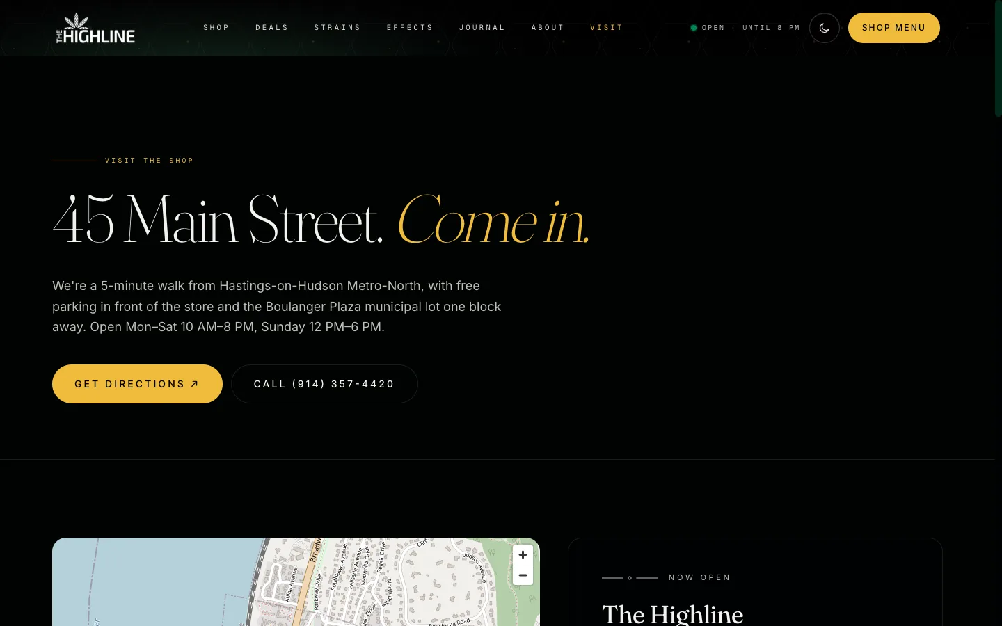 thehighlinedispensary.com visit page rendered, captured July 14, 2026