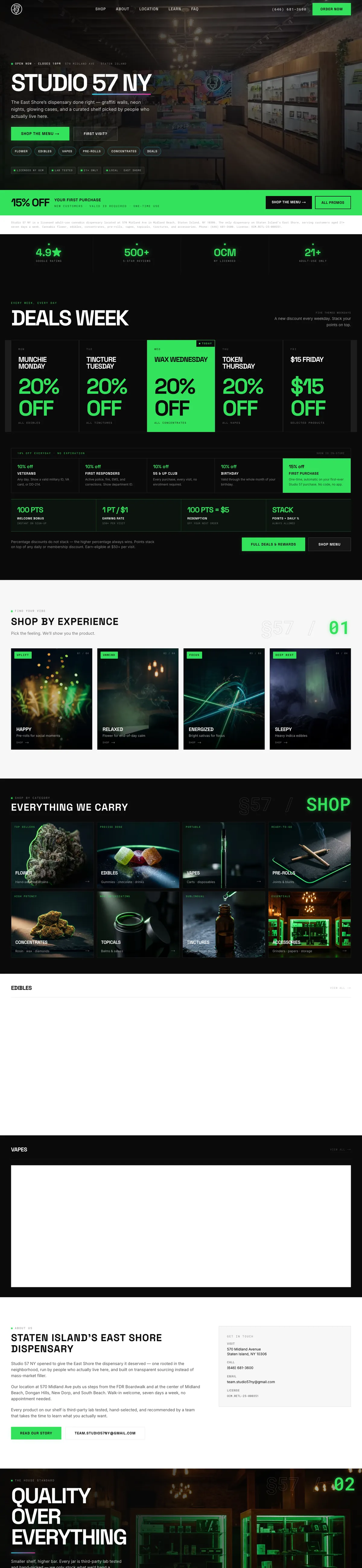 studio57ny.com — full site design